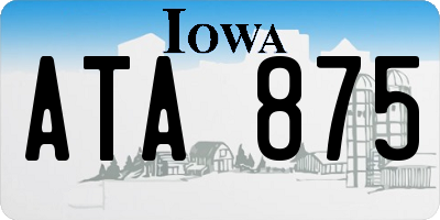 IA license plate ATA875