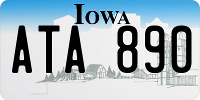 IA license plate ATA890