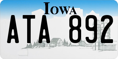 IA license plate ATA892