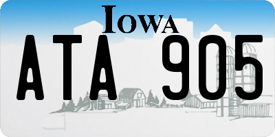 IA license plate ATA905