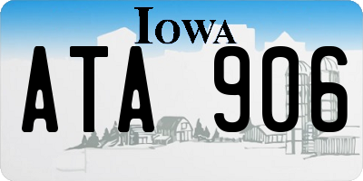 IA license plate ATA906