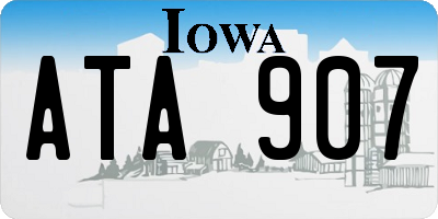 IA license plate ATA907