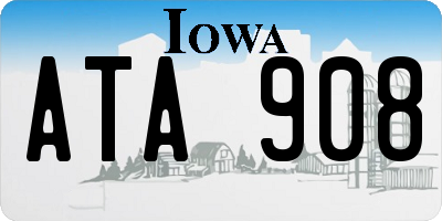 IA license plate ATA908
