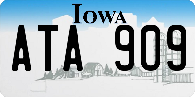 IA license plate ATA909