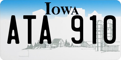 IA license plate ATA910