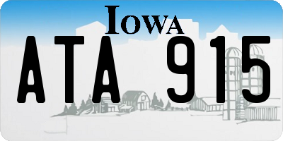 IA license plate ATA915