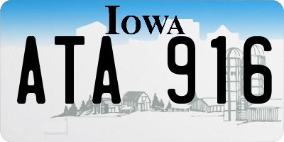 IA license plate ATA916