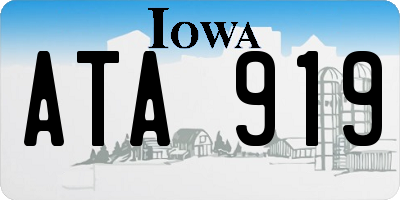 IA license plate ATA919