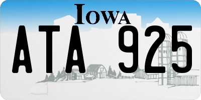 IA license plate ATA925