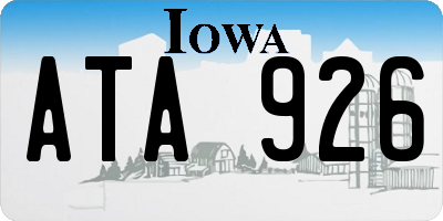 IA license plate ATA926