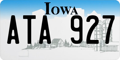IA license plate ATA927