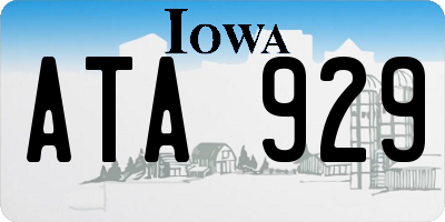 IA license plate ATA929