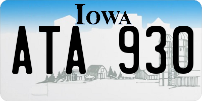 IA license plate ATA930