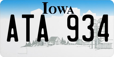 IA license plate ATA934