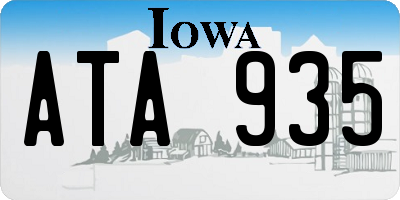 IA license plate ATA935