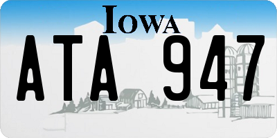 IA license plate ATA947