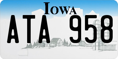 IA license plate ATA958