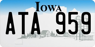 IA license plate ATA959
