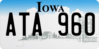 IA license plate ATA960