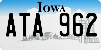 IA license plate ATA962