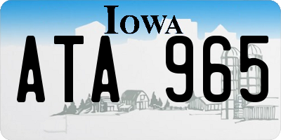 IA license plate ATA965