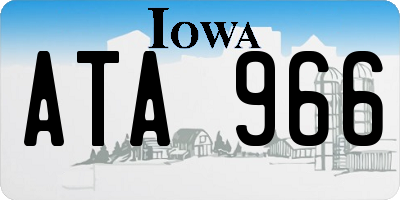 IA license plate ATA966
