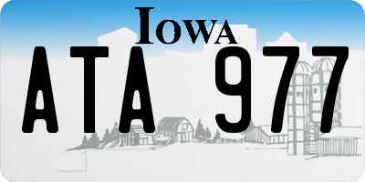 IA license plate ATA977