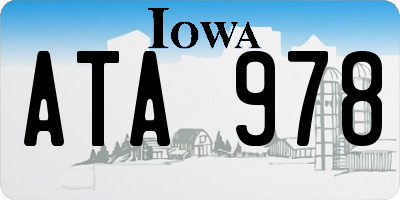 IA license plate ATA978