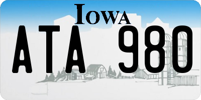 IA license plate ATA980