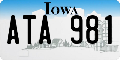 IA license plate ATA981