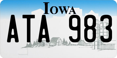 IA license plate ATA983