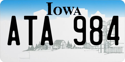 IA license plate ATA984