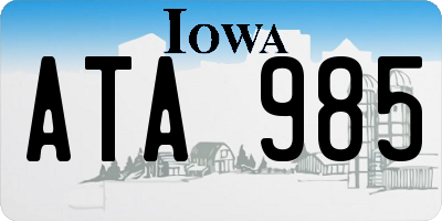IA license plate ATA985