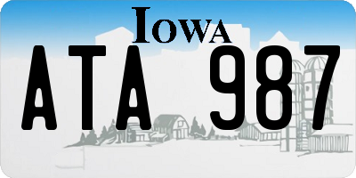 IA license plate ATA987