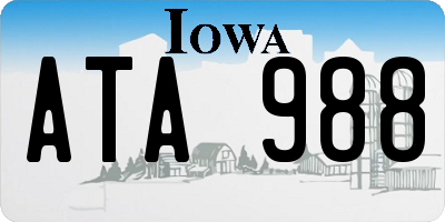 IA license plate ATA988