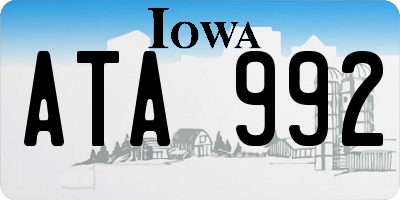 IA license plate ATA992
