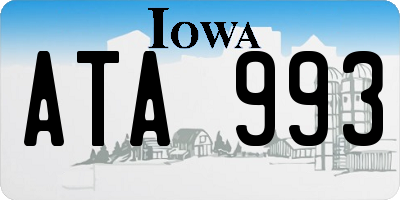 IA license plate ATA993