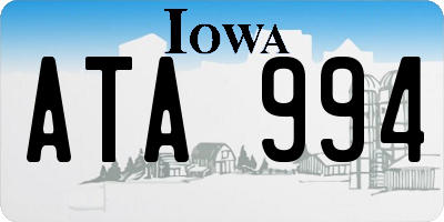 IA license plate ATA994