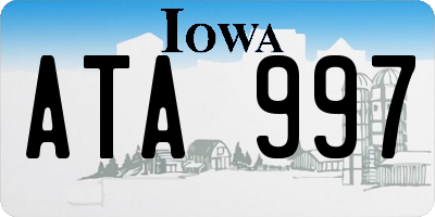 IA license plate ATA997