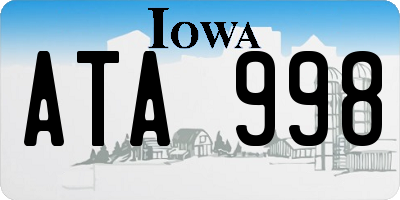 IA license plate ATA998