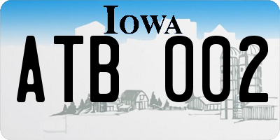 IA license plate ATB002