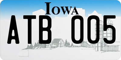 IA license plate ATB005
