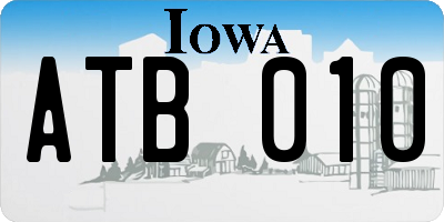 IA license plate ATB010