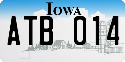IA license plate ATB014