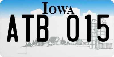 IA license plate ATB015