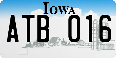 IA license plate ATB016