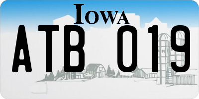 IA license plate ATB019