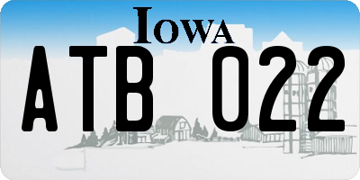 IA license plate ATB022