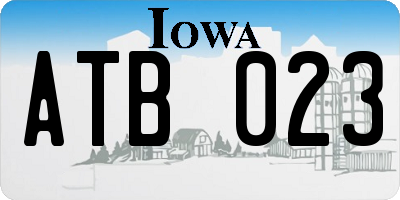 IA license plate ATB023