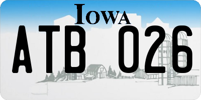 IA license plate ATB026